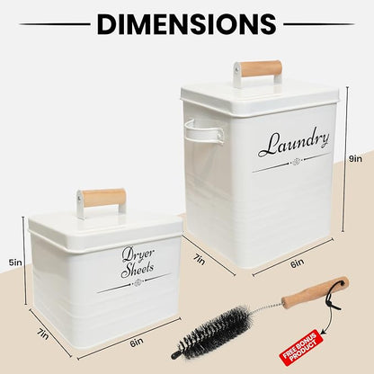 Farmhouse Metal Laundry Pods Container - Image 2