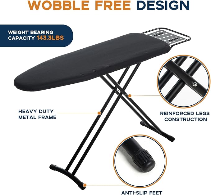 Ironing Board Full Size, RAINHOL 54"x13" Heavy Duty Compact Ironing Board - Image 5