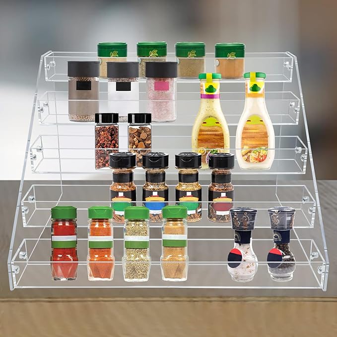 PMMASTO Tiered Spice Rack, Seasoning Organizer, Kitchen Organization and Storage - Image 6