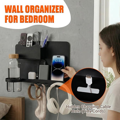Floating Bedside Wall Shelf, Metal Bedside Wall Organizer - Image 5