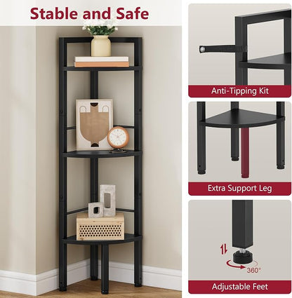 Tajsoon Small Corner Shelf Stand 3 Tier 39.5" - Image 5