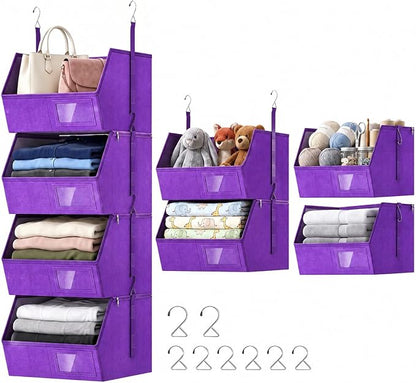 4-Tier Hanging Closet Organizer, Detachable Hanging Storage Shelves by Unknown