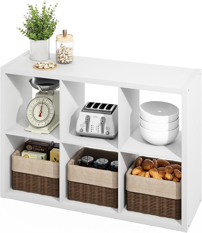 Furinno HERMITE Kitchen Island, 6-Cube Coffee Bar, Extra Thick Kitchen Storage by Furinno-FitsYourSpaceFitsYourBudget