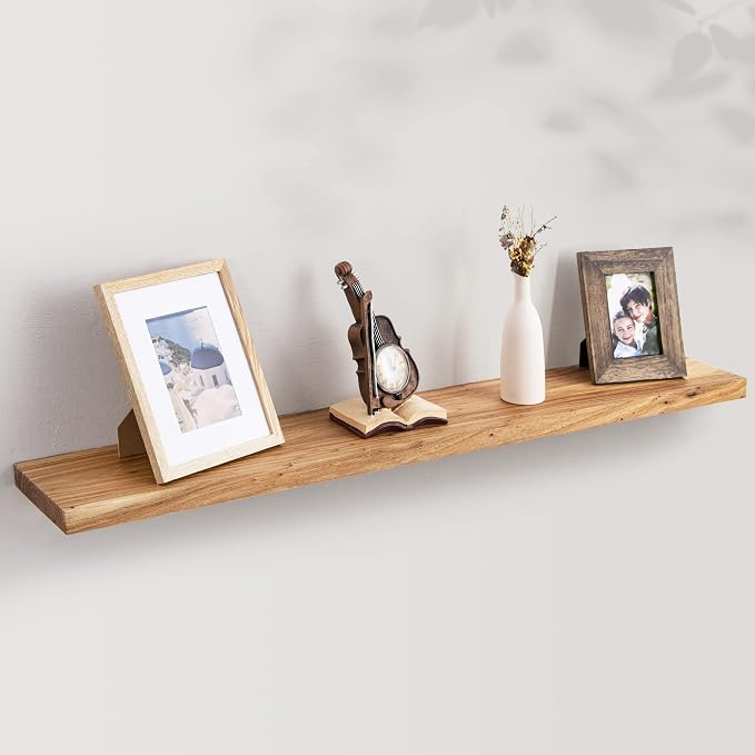 Axeman Rustic Elm Wood Floating Shelves by Axeman