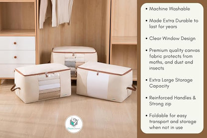 Canvas Comforter Storage Bags 2 Pack Folding Organizer bag - Image 7