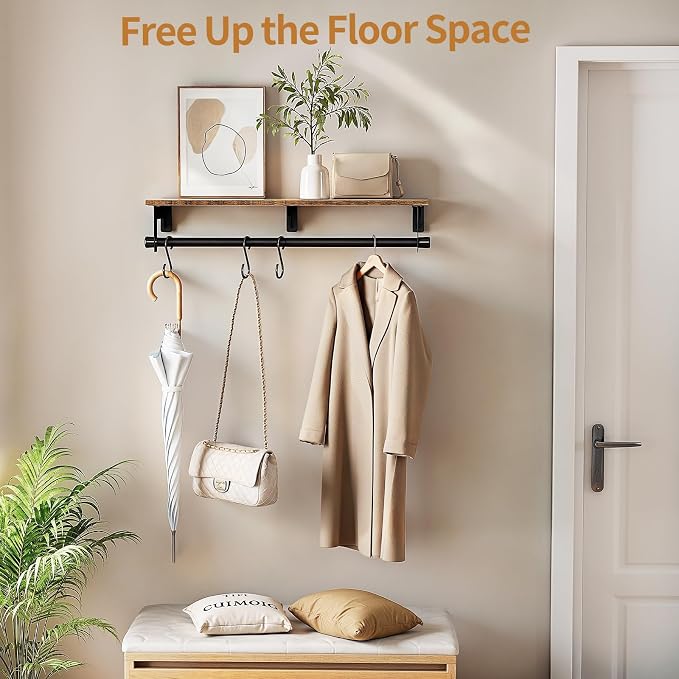 Luxspire Clothes Rack 28.7inch, Wall Mounted Garment Racks - Image 4