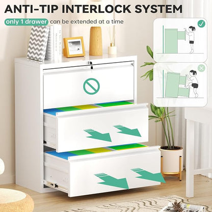 Bonusall 3 Drawer Lateral File Cabinet - Image 5