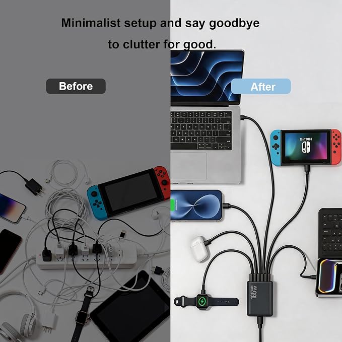 165W GaN USB C Charging Station, 6 Port Desktop Charger - Image 6