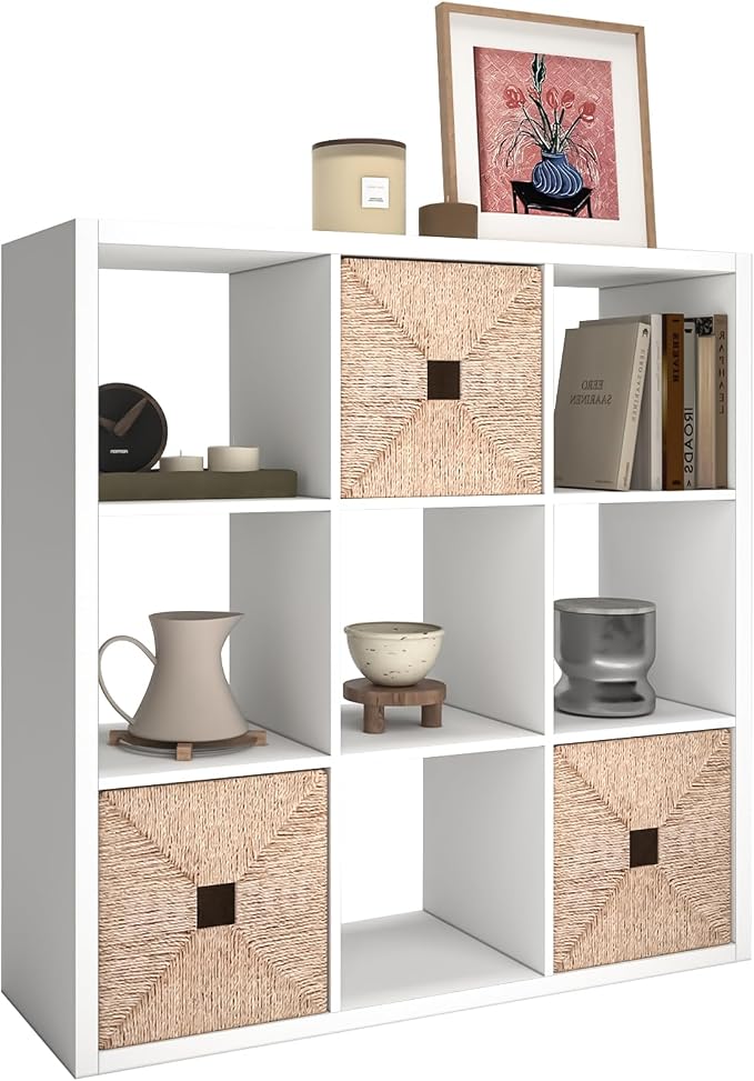 9 Cube Storage Organizer Shelf, 11 inch | 2026 Wooden Thick Frame, Anti-Tipping by CTESNE