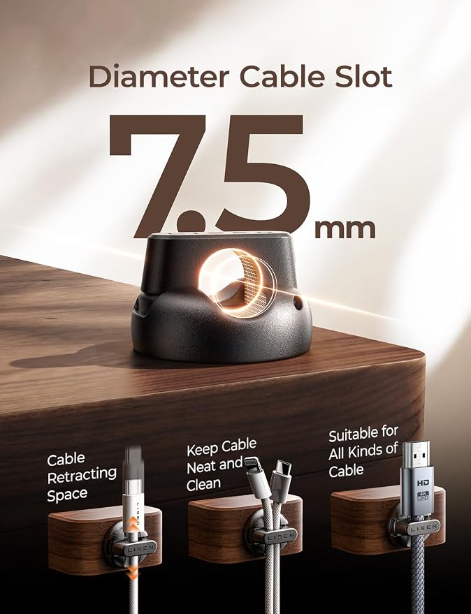 16-Pack Magnetic Cable Clips Cord Holder, LISEN Office Desk Organizers and - Image 5