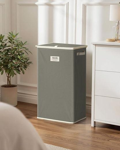 SOLEDI Laundry Hamper with Lid 100L Large & Tall Collapsible Laundry Basket - Image 7