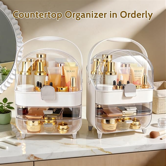 Makeup Organizer with Drawers-Cosmetic Display Case - Image 4
