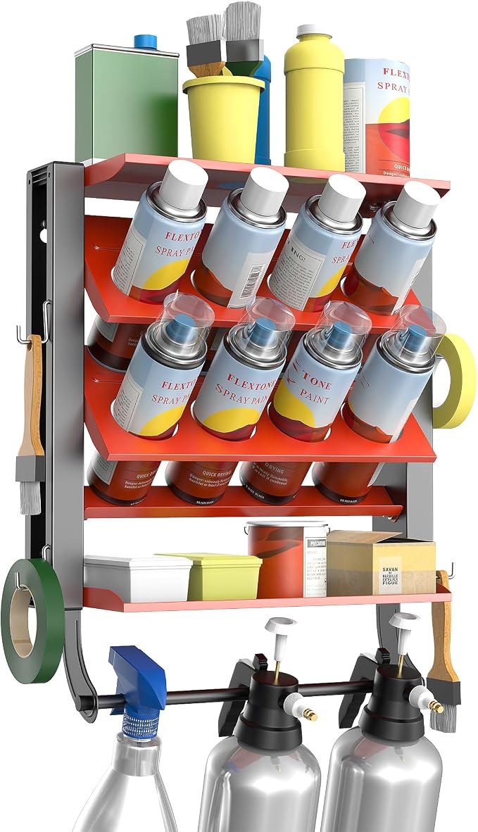 Ultrawall Spray Can Holder Rack, Heavy Duty Steel Wall Mounted Spray Bottle by UltrawallGarageToolsOrganizer