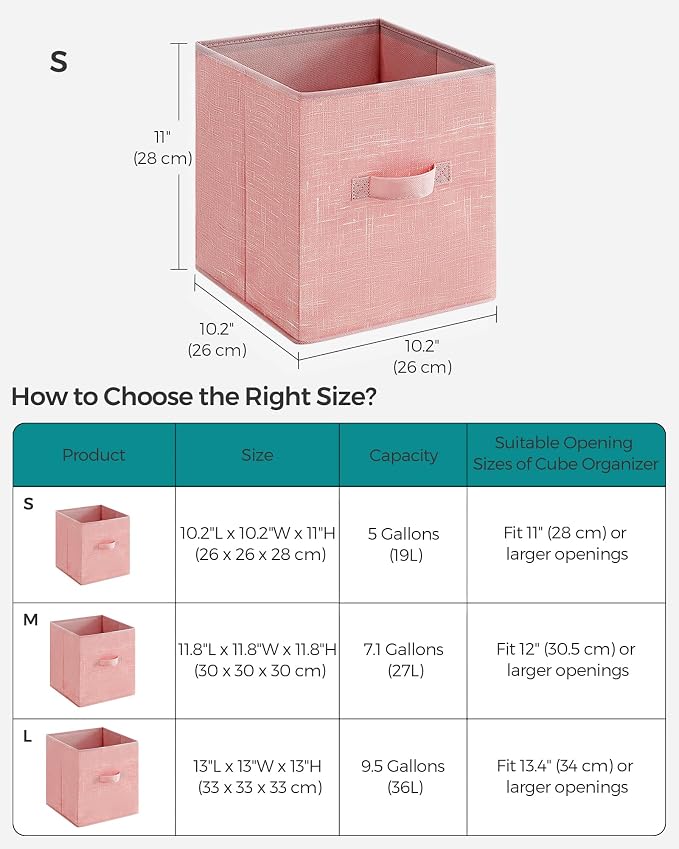 SONGMICS Storage Cubes, 11-Inch Non-Woven Fabric Bins - Image 6