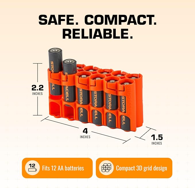 AA Battery Storage Caddy by Storacell, Holds 12 Batteries - Image 6