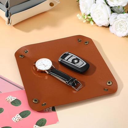 24 Pcs Leather Valet Tray, 12 Colors Portable Catchall Organizer, Jewelry Key - Image 6