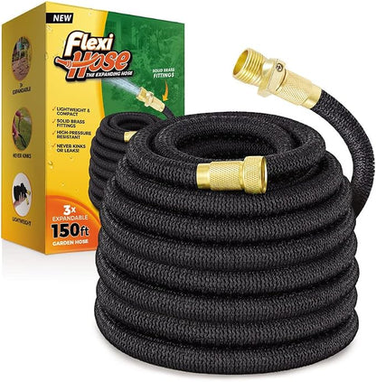 Flexi Hose Lightweight Expandable Garden Hose, 150FT -Retractable Garden Hose by FlexiHose