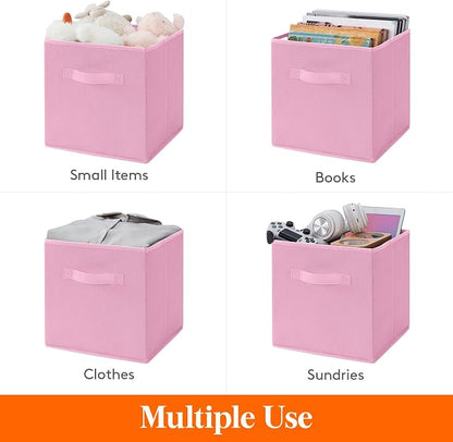 Lifewit Storage Cubes, 11 Inch Organizer Bins, 18L Pink, 12 Packs | Foldable - Image 4