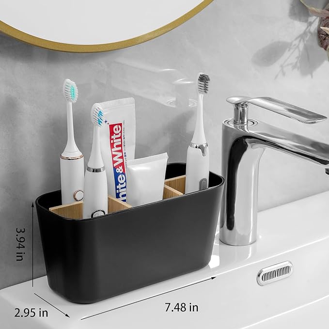 Toothbrush Holders Electric Tooth Brush and Toothpaste Organizer, 5 Slots - Image 2
