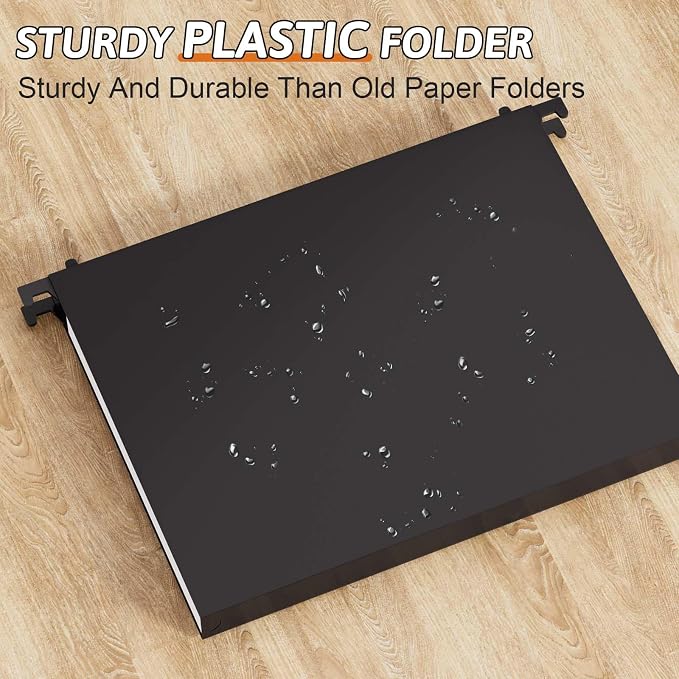 Plastic Hanging File Folders Letter Size, 12 Pack Reinforced 1" Expanding Heavy - Image 2