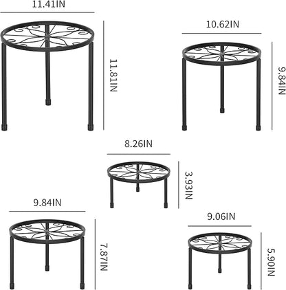 Linpla 5-Pack Decent Metal Plant Stands, Heavy Duty Flower Pot Stands - Image 7