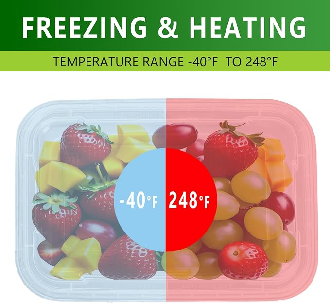 20 Pack 12oz Clear Meal Prep Containers Reusable Food Storage Containers - Image 4