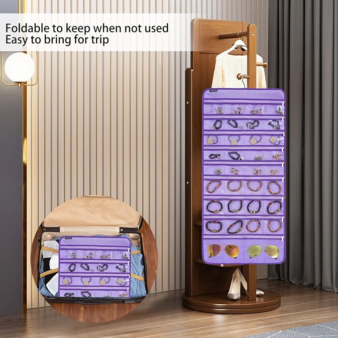 Dual-sided Hanging Jewelry Organizer Necklace Holder Jewelries Storage - Image 5