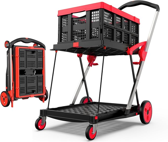 TOLRET Shopping Cart with Wheels, 200 lbs Capacity Grocery Cart on Wheels | by TOLRET