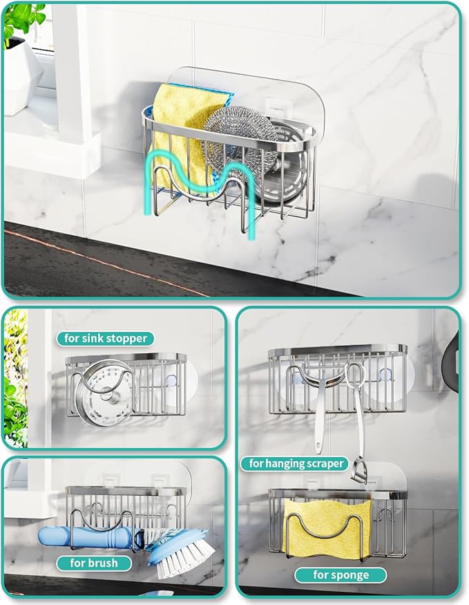 HapiRm Multifunctional Adhesive Kitchen Sink Organizer - Image 2