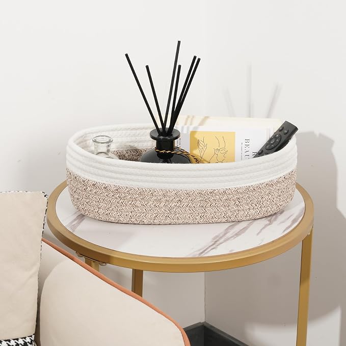 Temary 2PC Small Storage Bins Basket, 13x5.9x3.9 inch Woven Storage Basket - Image 6