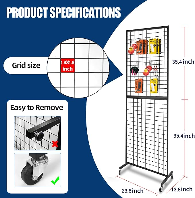 Grid Wall Panels, 2 Packs 2'x 6' Gridwall Panels Tower - Image 3