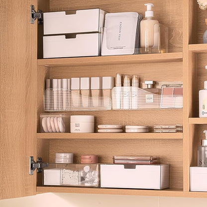 Bathroom Medicine Cabinet Organizer Set, Narrow Compact Makeup Shelves Holder - Image 4