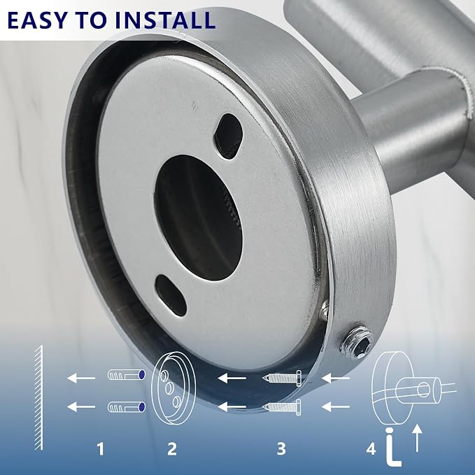 Bathroom Hardware Set Includes Towel Ring, Toilet Paper Holder and 2 Towel Hooks - Image 7