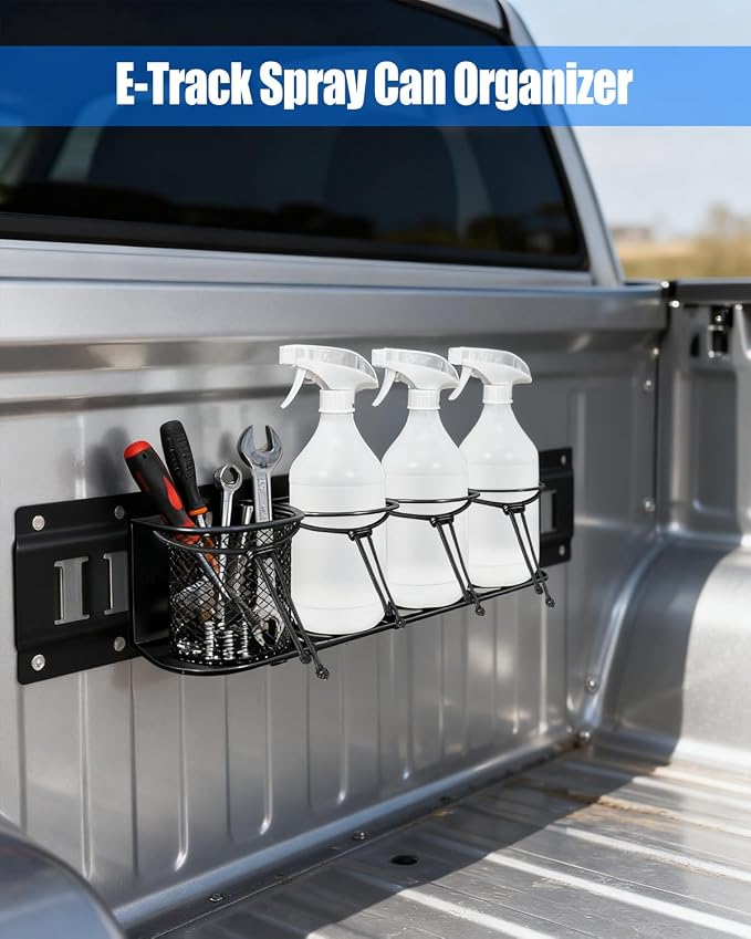 2 Pack E-Track Spray Bottle Holder, Heavy Duty Spray Can Rack - Image 2