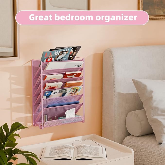 Simple Trending Wall File Organizer, Mesh 7-Tier Vertical Hanging File Holder - Image 6