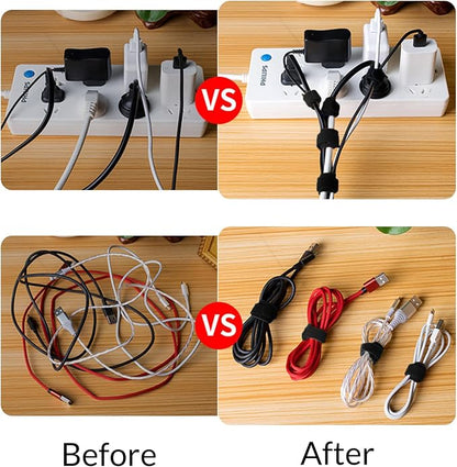 100-Pack 8 Inches Cord Organizer, Reusable Under Desk Cable Management System - Image 6