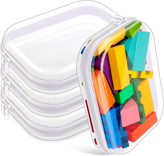 Hoolerry 4 Pcs Hard Clear Zipper Case Makeup Bags Plastic Pencil Pouch by Hoolerry