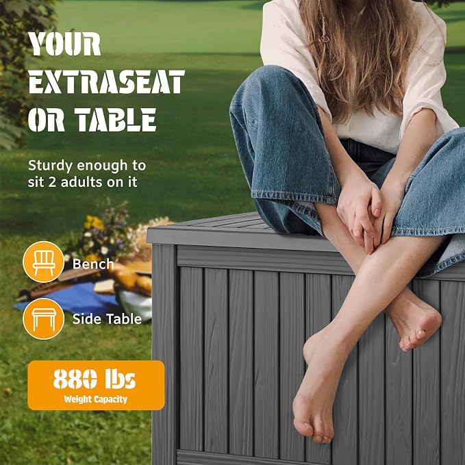 NUNU LAB 220 Gallon Outdoor Storage Box Waterproof, Outside Package Delivery - Image 4