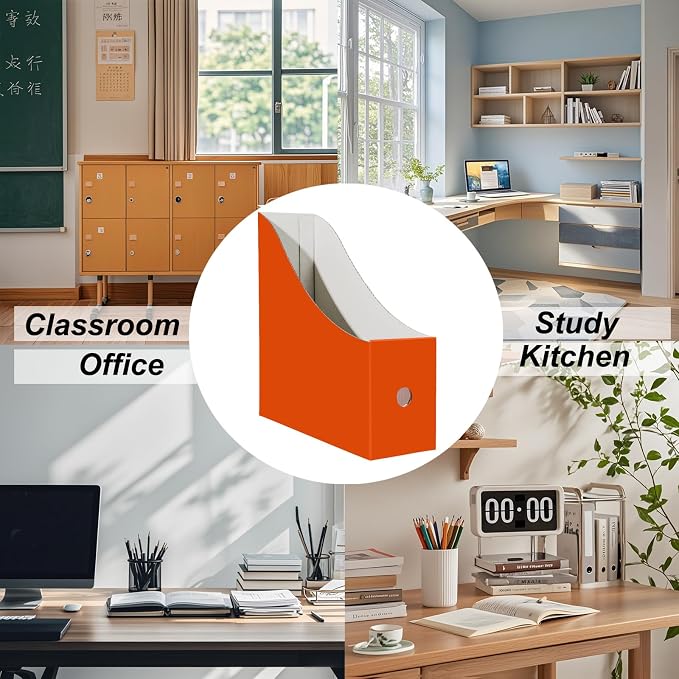 Limitliho 2 Pack Orange-red Magazine Storage Boxes - Image 4