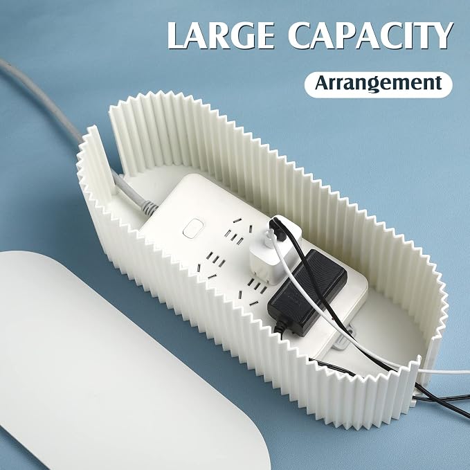 Marsui 2 Pcs White Cable Management Box Cord Hider Organizer - Image 4