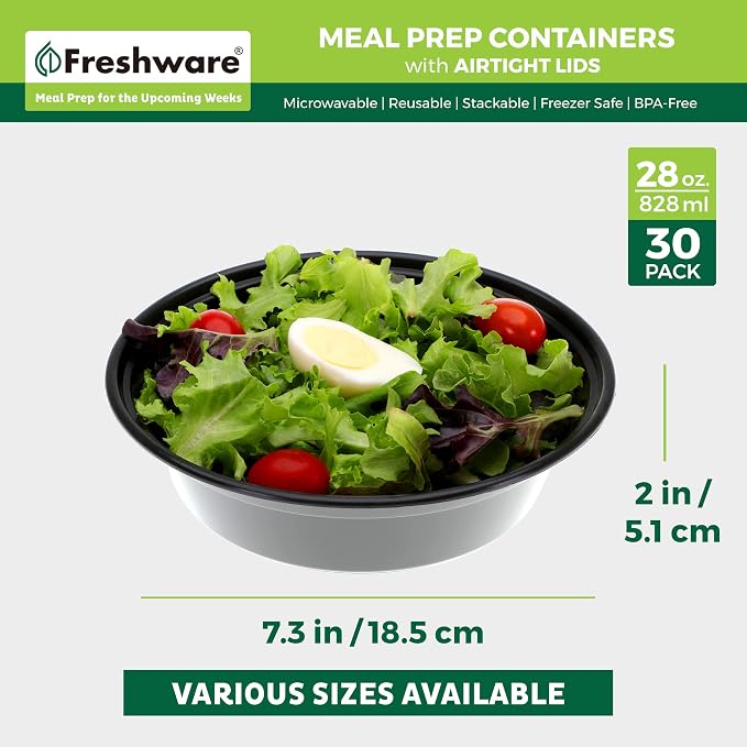 Freshware Meal Prep Bowl Containers Plastic Bowls - Image 4
