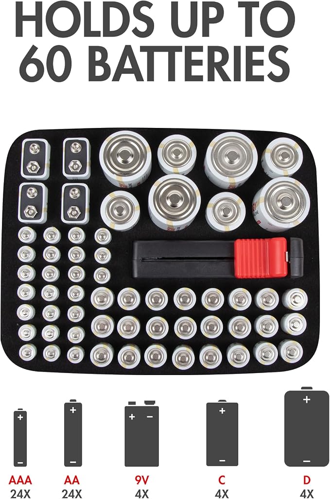 Tenergy Alkaline Batteries & Storage Case, 4xC Size, 4xD Size, 4x9V Size - Image 3