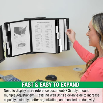Ultimate Office AdjustaView FastFind 10-Pocket Wall Mounted Reference Display - Image 5