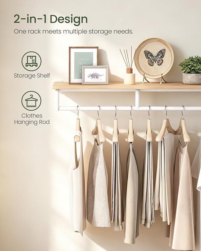 CHOEZON Wall Mounted Clothes Rack, Metal Garment Rack - Image 6