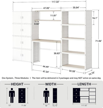 FLEXIMOUNTS 117"W Modular Garage Storage Cabinet - Image 2