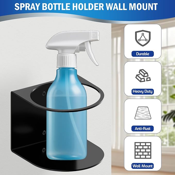 2 Pcs Spray Bottle Holder, Heavy-Duty Bottle Holder, Wall Mounted Cup Holder - Image 3