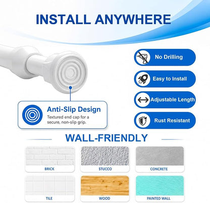 6 Pack Small Tension Curtain Rod, Short Adjustable Extendable | Spring Loaded - Image 6