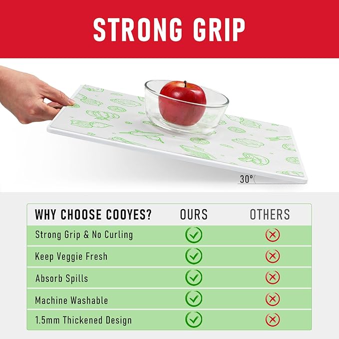 Cooyes Refrigerator Drawe Liners Super Absorbent Fridge Bin Mats Keep Produce - Image 3