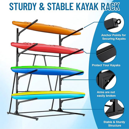 Kayak Storage Rack, Heavy Duty Freestanding Kayak Rack - Image 3