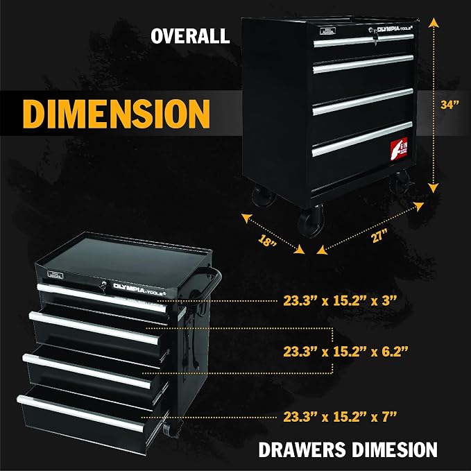 Olympia Tools 27-Inch Rolling Tool Cabinet - Image 3